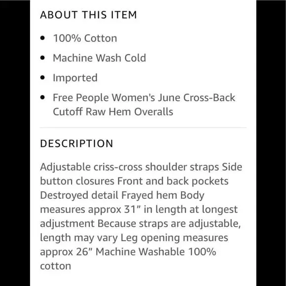 Free people overall shorts - Picture 4 of 4